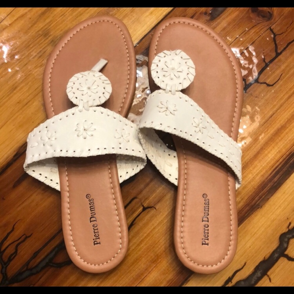 Pierre Dumas White Sandals Size 8